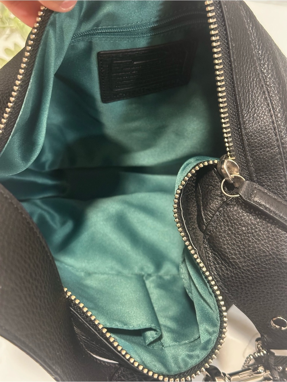 Coach Avery Vintage Black Pebbled Leather Hobo Shoulder Bag Purse Handbag - Picture 8 of 13